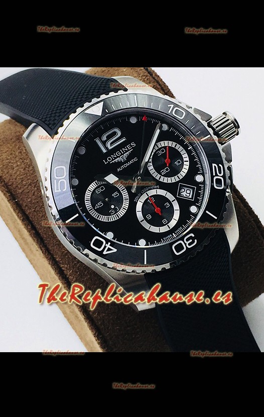 Longines HydroConquest Automatic Chronograph 1:1 Swiss Replica Black Dial Watch 