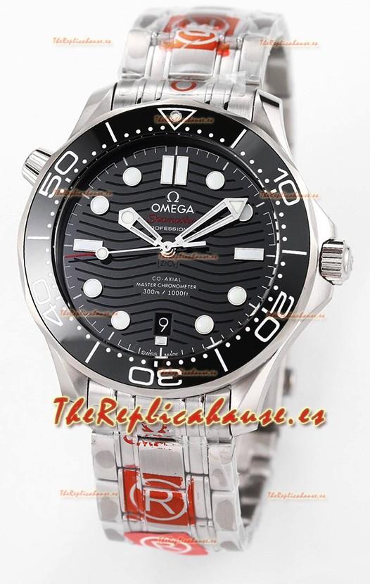 Omega Seamaster 300M Master Chronometer Reloj Suizo Negro Acero 904L Reloj Réplica a Espejo 1:1