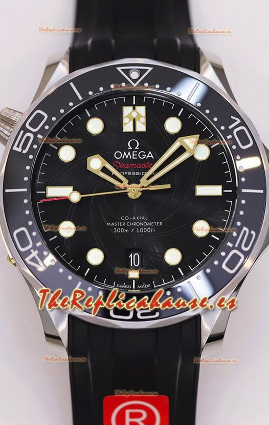 Omega Seamaster James Bond Reloj Suizo Negro Acero 904L Reloj Réplica a Espejo 1:1
