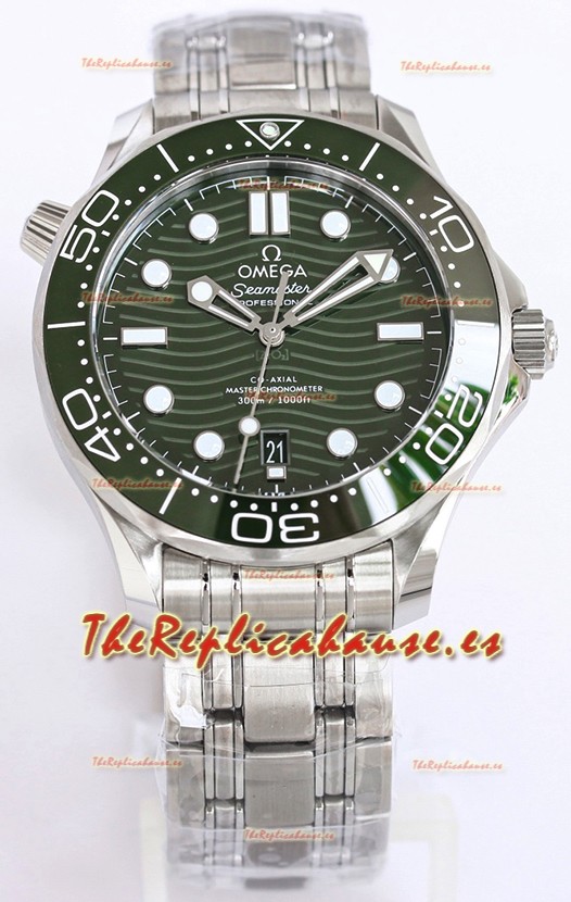 Omega Seamaster 300M Master Chronometer Reloj Suizo Verde Acero 904L Reloj Réplica a Espejo 1:1