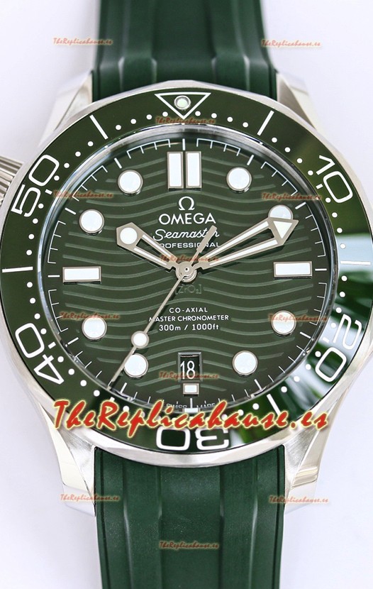 Omega Seamaster 300M Master Chronometer Reloj Suizo Verde Acero 904L Reloj Réplica a Espejo 1:1
