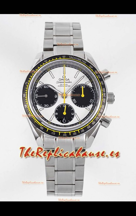 Omega Speedmaster Racing Acero 904L Chronograph Réplica a Espejo 1:1 Dial Blanco