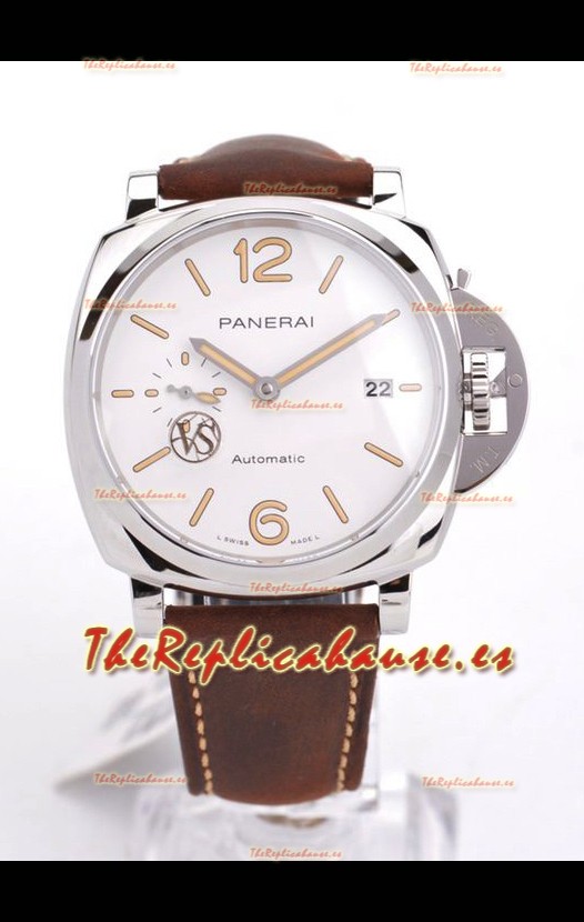 Panerai Luminor DUE PAM1046 Dial Blanco 42MM Calidad Espejo 1:1 - Acero 904L Steel Correa de Piel