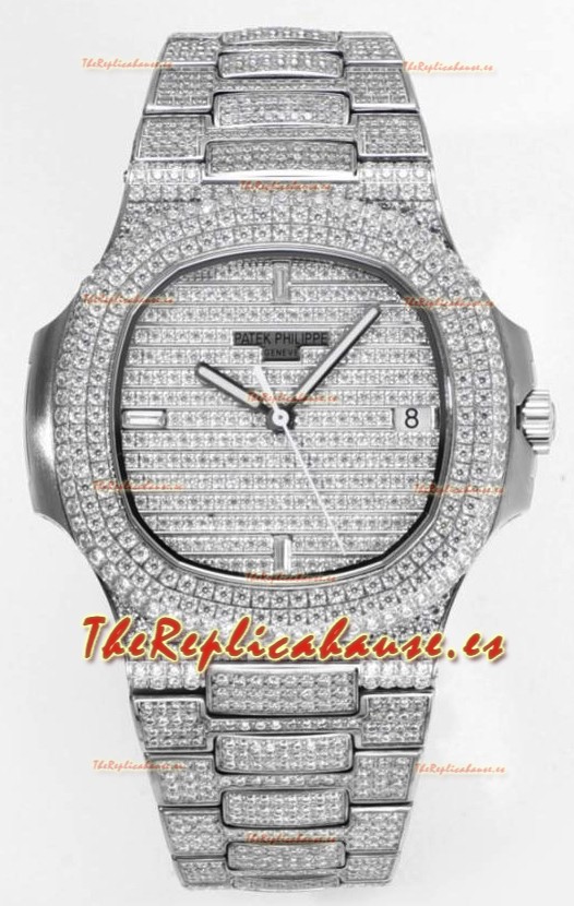 Patek Philippe Nautilus 5711/A Reloj Réplica Suizo a Espejo 1:1 Acero 904L Caja Diamantes