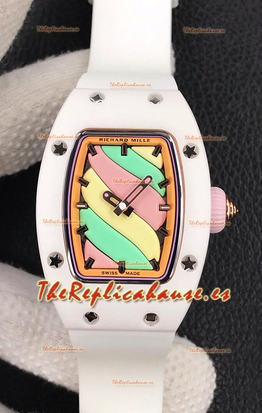 Richard Mille RM-07 Bon Bon Cerámica Blanca Reloj Réplica Suizo Ladies 1:1