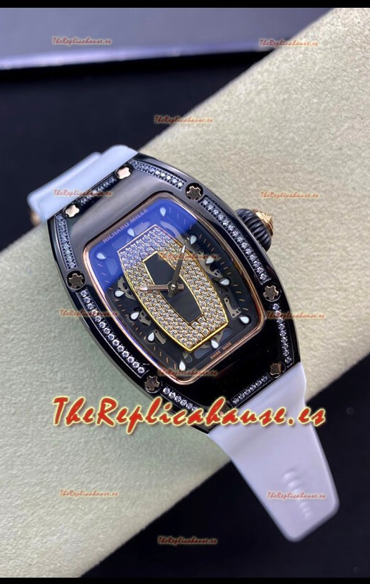 Richard Mille RM-07-01 Dial Diamantes Céramica Negra Ladies Reloj Rélica Suizo 1:1