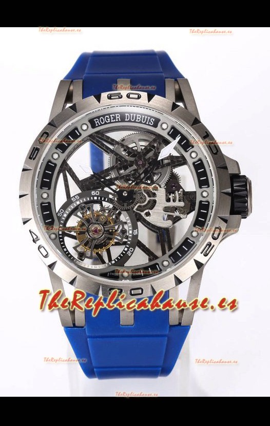 Roger Dubuis Excalibur Spider Flying Tourbillon Skeleton Caja Titanio 45MM Reloj Réplica Suizo a Espejo 1:1