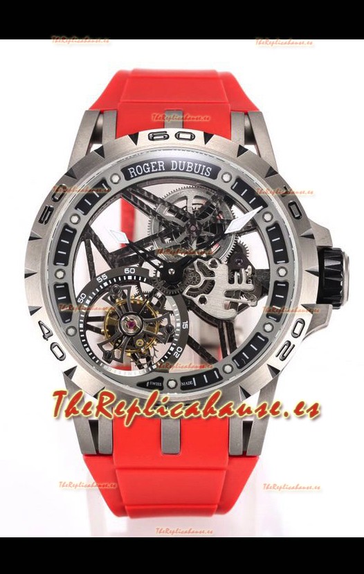 Roger Dubuis Excalibur Spider Flying Tourbillon Skeleton Caja Titanio 45MM Reloj Réplica Suizo a Espejo 1:1