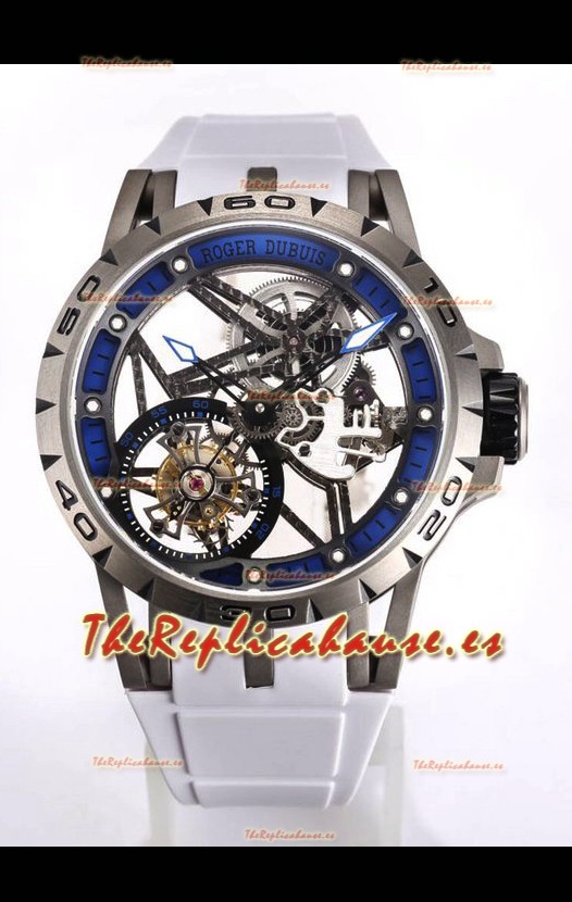 Roger Dubuis Excalibur Spider Flying Tourbillon Skeleton Caja Titanio 45MM Reloj Réplica Suizo a Espejo 1:1