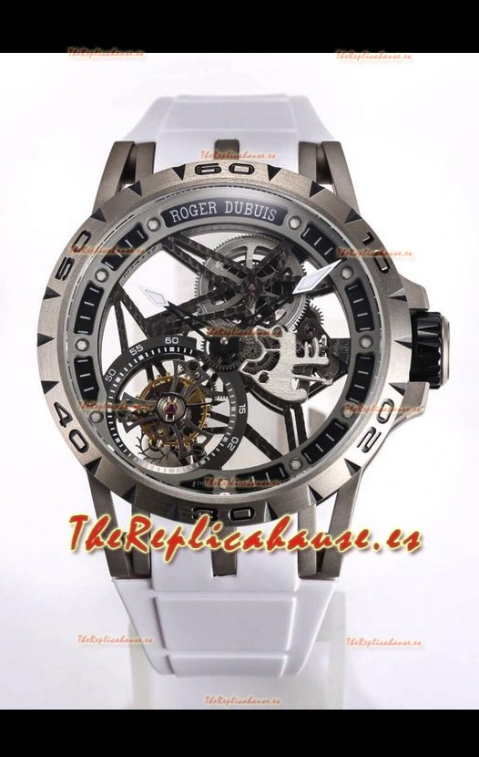 Roger Dubuis Excalibur Spider Flying Tourbillon Skeleton Caja Titanio 45MM Reloj Réplica Suizo a Espejo 1:1