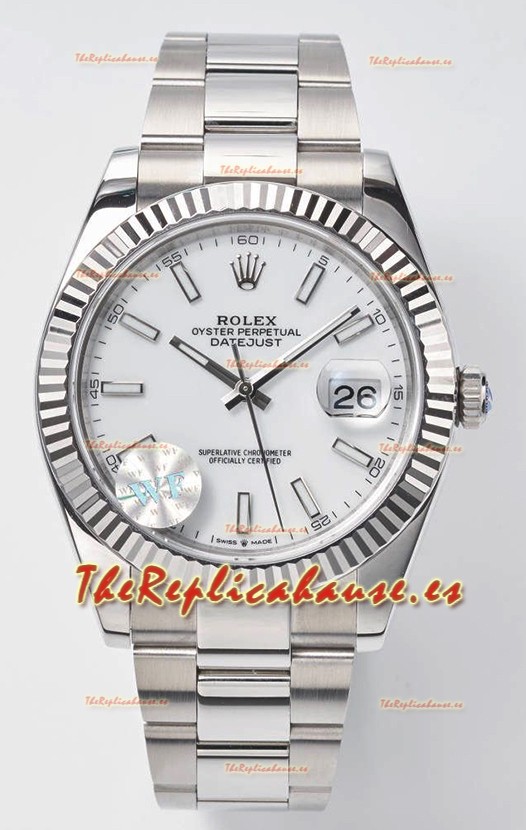 Rolex Datejust Movimiento Cal.3235 Reloj Suizo Réplica a Espejo 1:1 Acero 904L 41MM - Dial Blanco 