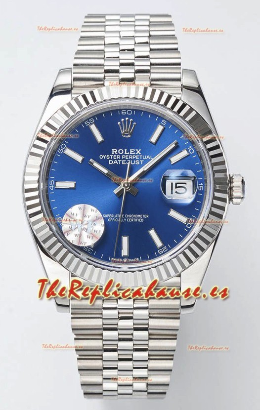 Rolex Datejust Movimiento Cal.3235 Reloj Suizo Réplica a Espejo 1:1 Acero 904L 41MM - Dial Azul
