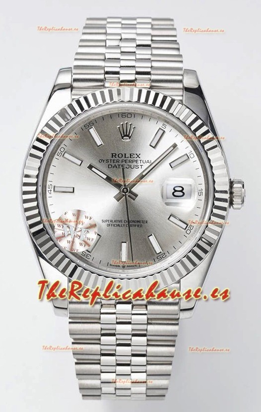 Rolex Datejust Movimiento Cal.3235 Reloj Suizo Réplica a Espejo 1:1 Acero 904L 41MM - Dial Acero