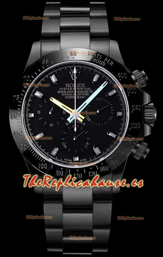 Rolex Daytona Blaken Réplica Suiza a Espejo 1:1 Dial Negro Movimiento Cal.4130 (CON CAJA) 