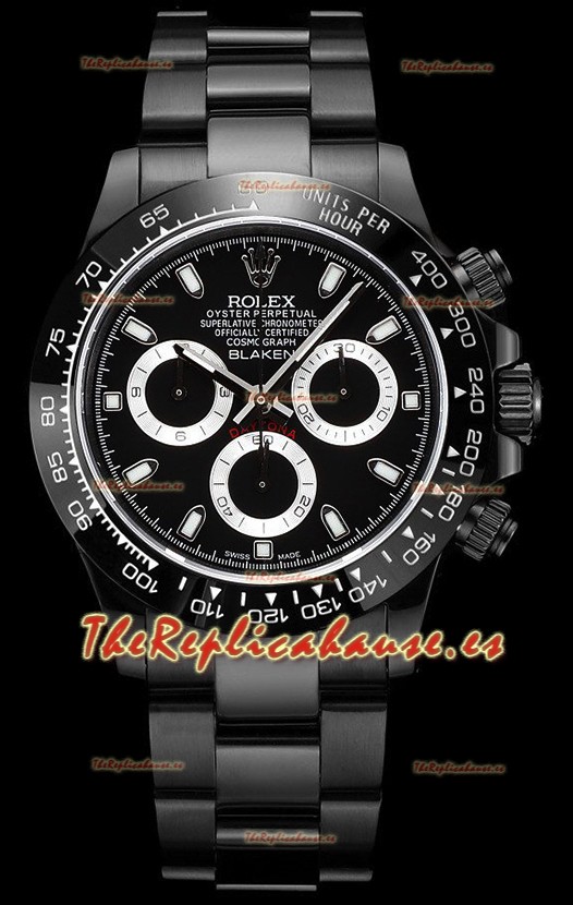 Rolex Daytona Blaken Réplica Suiza a Espejo 1:1 Dial Negro Movimiento Cal.4130 (CON CAJA) 