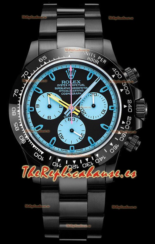Rolex Daytona Blaken Réplica Suiza a Espejo 1:1 Dial Negro Movimiento Cal.4130 (CON CAJA) 