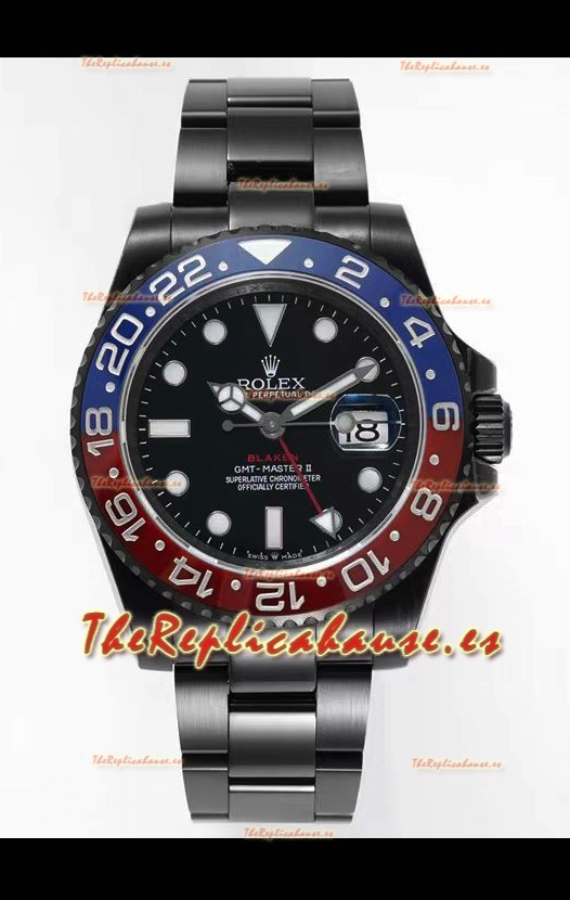 Rolex GMT Masters II REF.126710BLRO PEPSI BLAKEN Réplica Suiza - Acero 904L Revestido en DLC