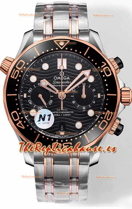 Omega Seamaster Co-Axial Master Chronograph Correa Acero Dos Tonos 44MM Réplica Espejo 1:1