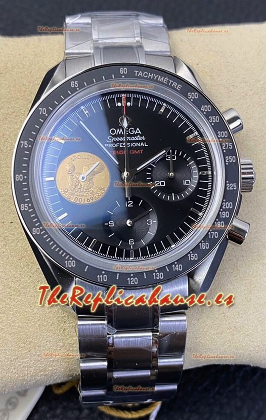 Omega Speedmaster Apollo 11 40th Anniversary Chronograph 42MM Dial Negro Reloj Réplica a Espejo 1:1