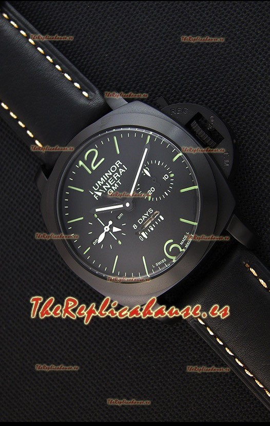 Panerai Luminor GMT Reloj Réplica Japonés con Indicador de Reserva de Energía de 8 Días