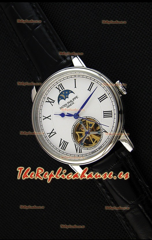 Patek Philippe Japanese MoonPhase Tourbillon Reloj Réplica Dial Blanco