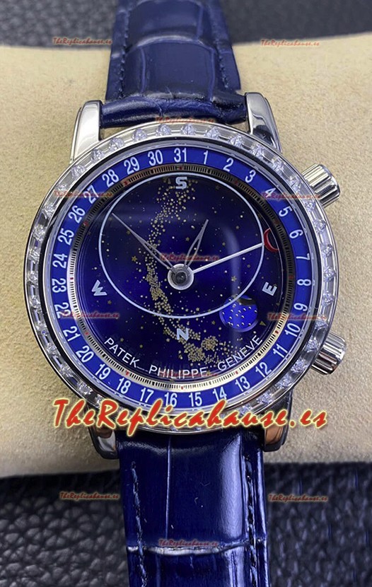 Patek Philippe 6104G Grand Compilations Reloj Réplica Suizo a Cuerda Manual - Bisel Diamantes