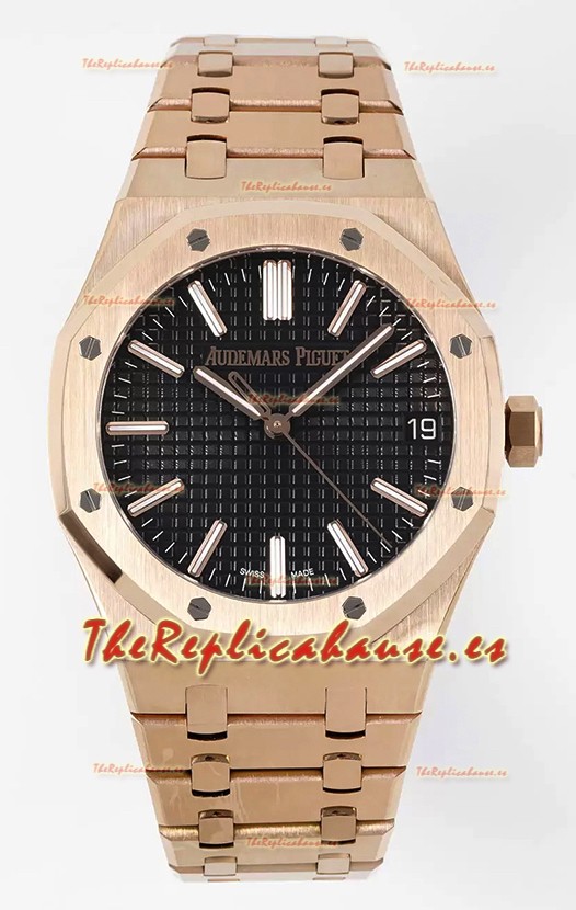 Audemars Piguet Royal Oak 15510 50 Aniversario 41MM Dial Negro Oro Rosado 41MM Réplica a Espejo 1:1