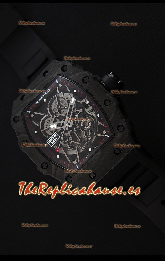 Richard Mille RM35-2 Rafael Nadal Caja de Carbón Forjado con Correa Negra