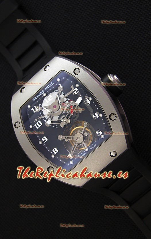 Richard Mille RM001 Evolution Tourbillon Reloj Réplica Suizo con Caja Mate satinado con cuentas