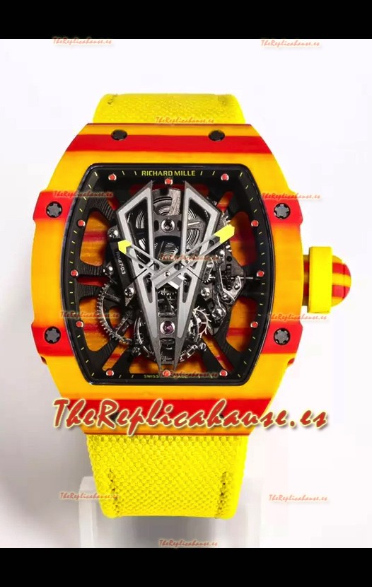 Richard Mille RM27-03 Rafael Nadal Genuino Movimiento Tourbillon Reloj Réplica a Espejo 1:1