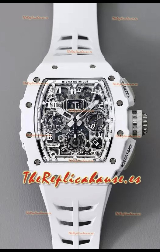 Richard Mille RM11-03 Cerámica Blanca/Titanio Reloj Réplica Calidad Suizo a Espejo 1:1