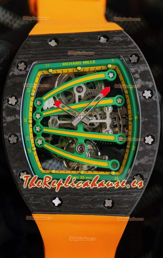 Richard Mille RM59-01 Genuino Movimiento Tourbillon en Caja de Carbono NTPT Negro