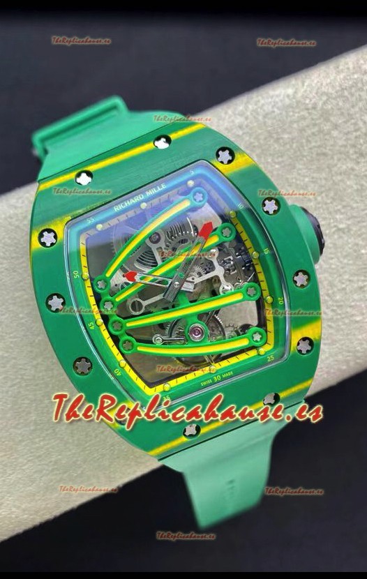 Richard Mille RM59-01 Genuino Movimiento Tourbillon en Caja de Carbono NTPT Verde