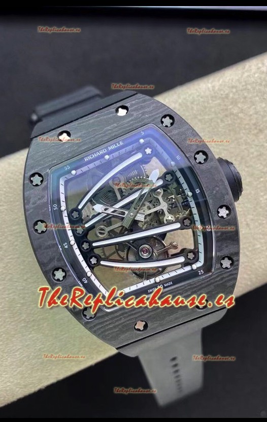 Richard Mille RM59-01 Genuino Movimiento Tourbillon en Caja de Carbono NTPT Negro