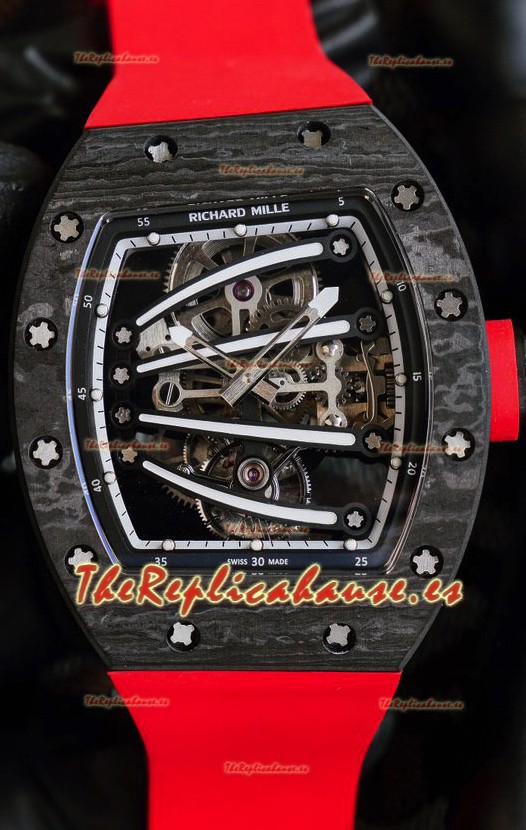 Richard Mille RM59-01 Genuino Movimiento Tourbillon en Caja de Carbono NTPT Negro