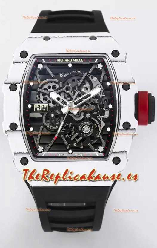 Richard Mille RM35-01 Rafael Nadal Caja de Fibra de Carbono con Genuino Tourbillon Reloj Super clone
