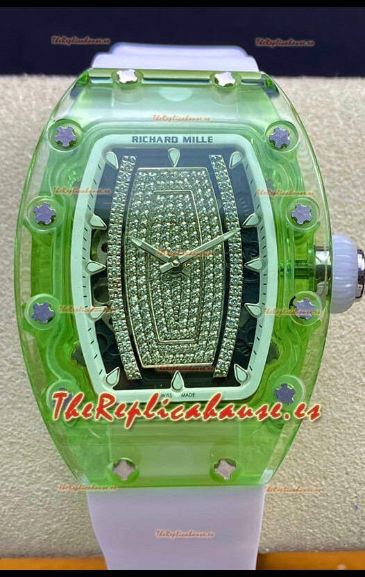 Richard Mille RM-07-02 Zafiro Verde Señoras Reloj Réplica a Espejo 1:1