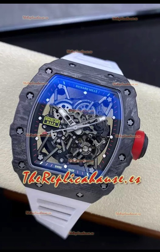 Richard Mille RM35-02 Rafael Nadal Caja de Fibra de Carbono con Tourbillon Genuino Reloj Super Clone