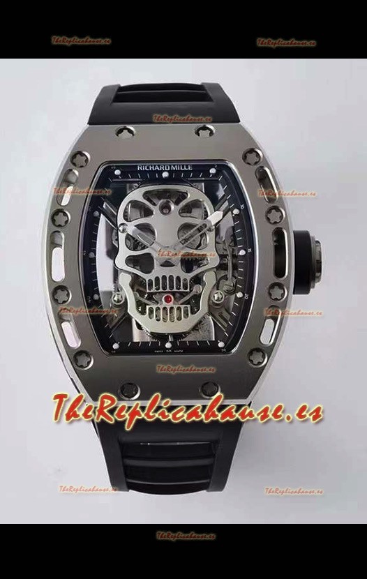 Richard Mille RM052 Skull Genuina Edición Tourbillon Reloj en Caja de Titanio