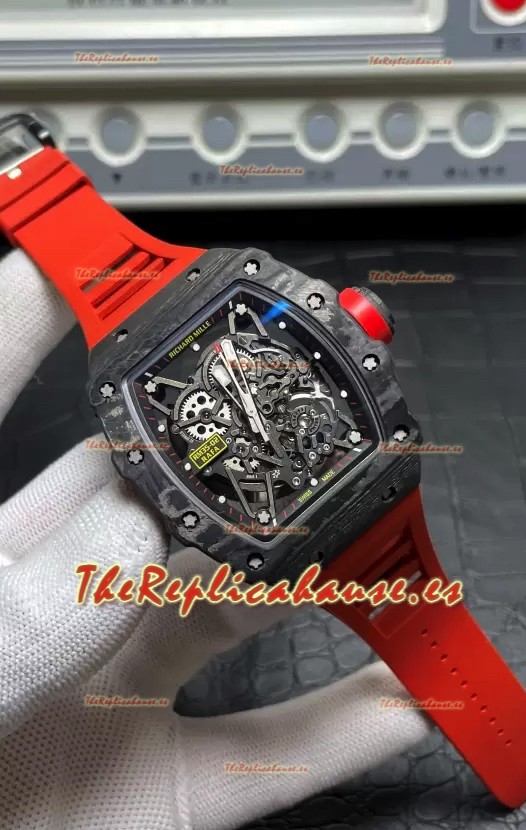 Richard Mille RM35-02 Rafael Nadal Fibra de Carbono con Tourbillon Genuino Reloj Super Clon