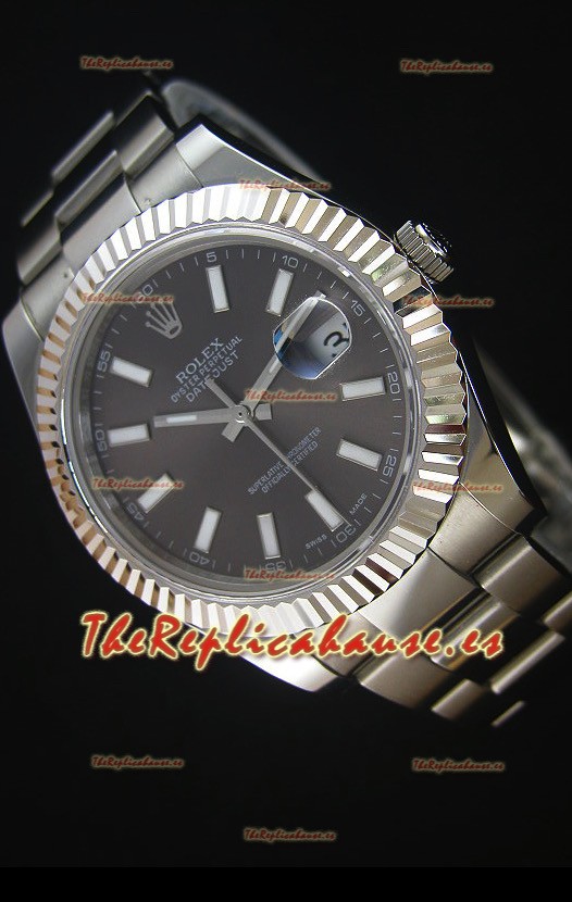 Rolex Datejust Reloj Réplica Japonés - Dial Gris en 36MM con correa Oyster