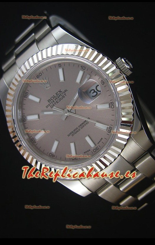 Rolex Datejust Reloj Réplica Japonés - Dial Gris en 36MM con correa Oyster