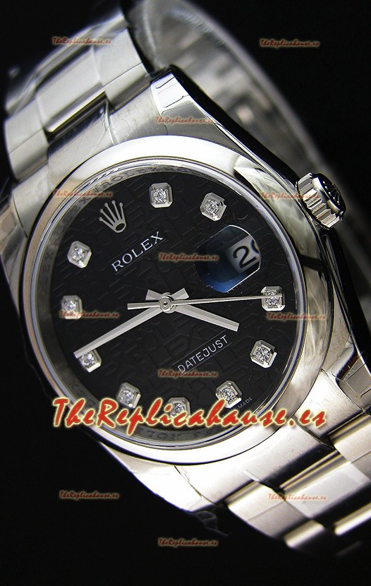 Rolex Datejust Reloj Réplica Japonés - Dial Negro en 36MM con correa Oyster