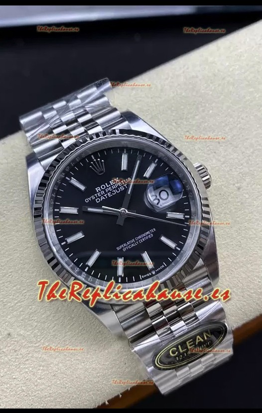 Rolex Datejust Movimiento Cal.3235 Réplica Espejo 1:1 Acero 904L 36MM - Dial Negro
