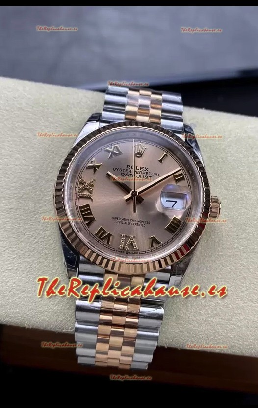 Rolex Datejust 126234-0027 36MM Replica Suiza en Acero 904L en Dial Oro Réplica a Espejo 1:1