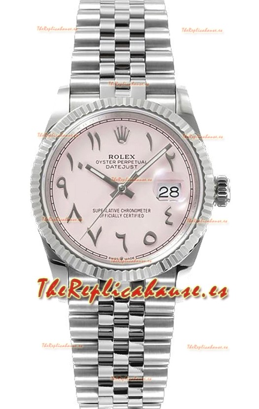 Rolex Datejust M126234 36MM ETA3235 Dial Arábico Rosado - Caja Acero 904L
