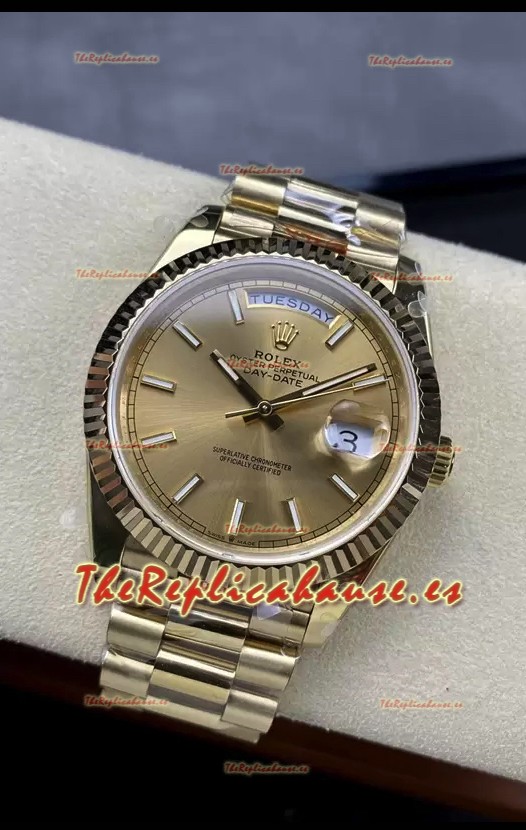 Rolex Day Date Presidential Oro Rosado 18K Reloj 40MM - Dial Oro Calidad Espejo 1:1
