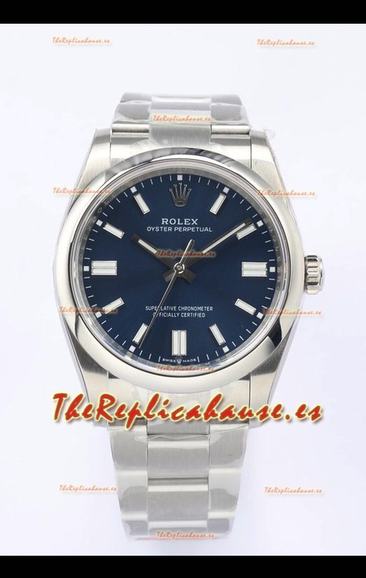 Rolex Oyster Perpetual REF#126000 36MM Movimiento Suizo Réplica Suiza Dial Azul Acero 904L Reloj Réplica a Espejo 1:1
