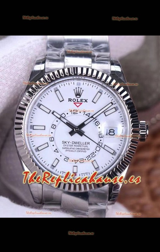 Rolex Sky-Dweller REF #m336934 Dial Blanco Reloj Caja Acero 904L - Super Clone Watch