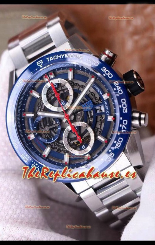 Tag Heuer Carrera Heuer 01 Reloj Réplica Suizo con Dial Azul/Bisel